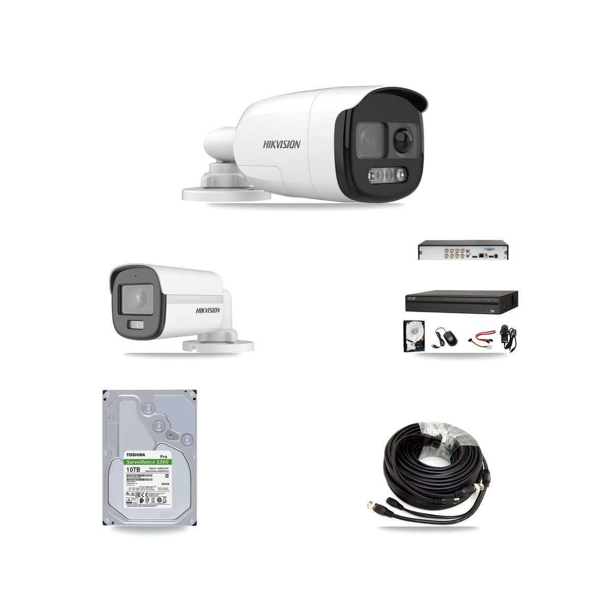 Hikvision & Dahua 8-Channel 5MP CCTV Kit — 1 DS-2CE12KF0T + 6 DS-2CE12KF3T Bullet Cameras + 10TB Recording (XVR-3108AD Recorder) - Image 1