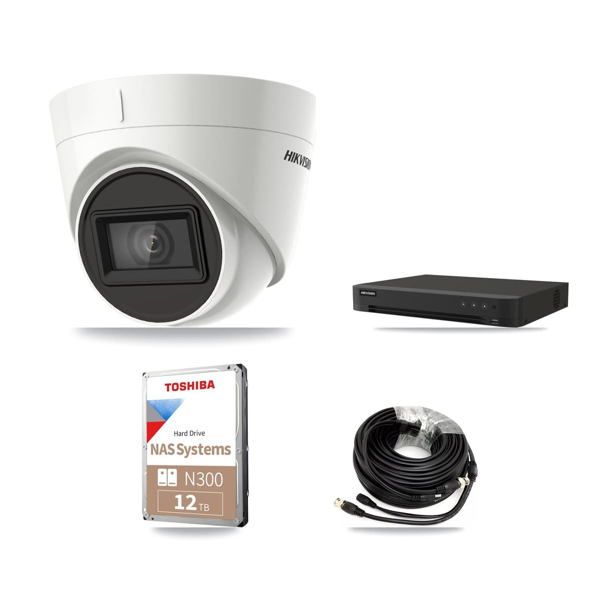 Hikvision 8-Channel 4K CCTV Kit — 8 DS-2CE78U1T Turret Cameras + 12TB Recording