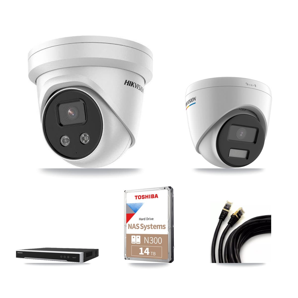 Hikvision 16-Channel 2MP – 5MP CCTV Kit — 1 2MP + 10 5MP Turret Cameras + 14TB Recording - Image 1