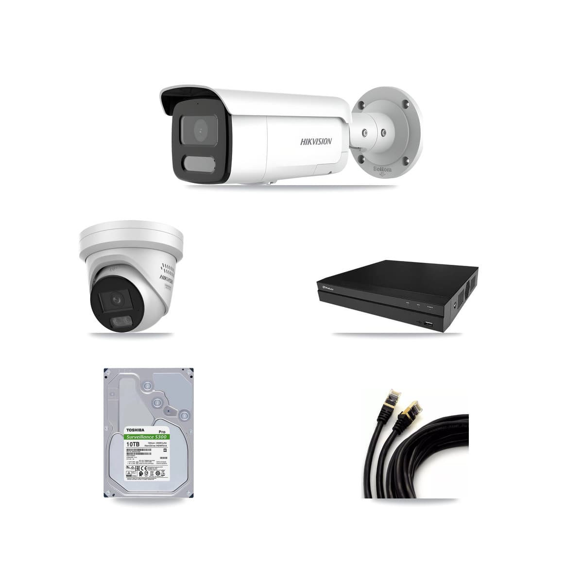 Hikvision & Prolux 8-Channel 4MP CCTV Kit — 2 Turret + 5 Bullet Cameras + 10TB Recording