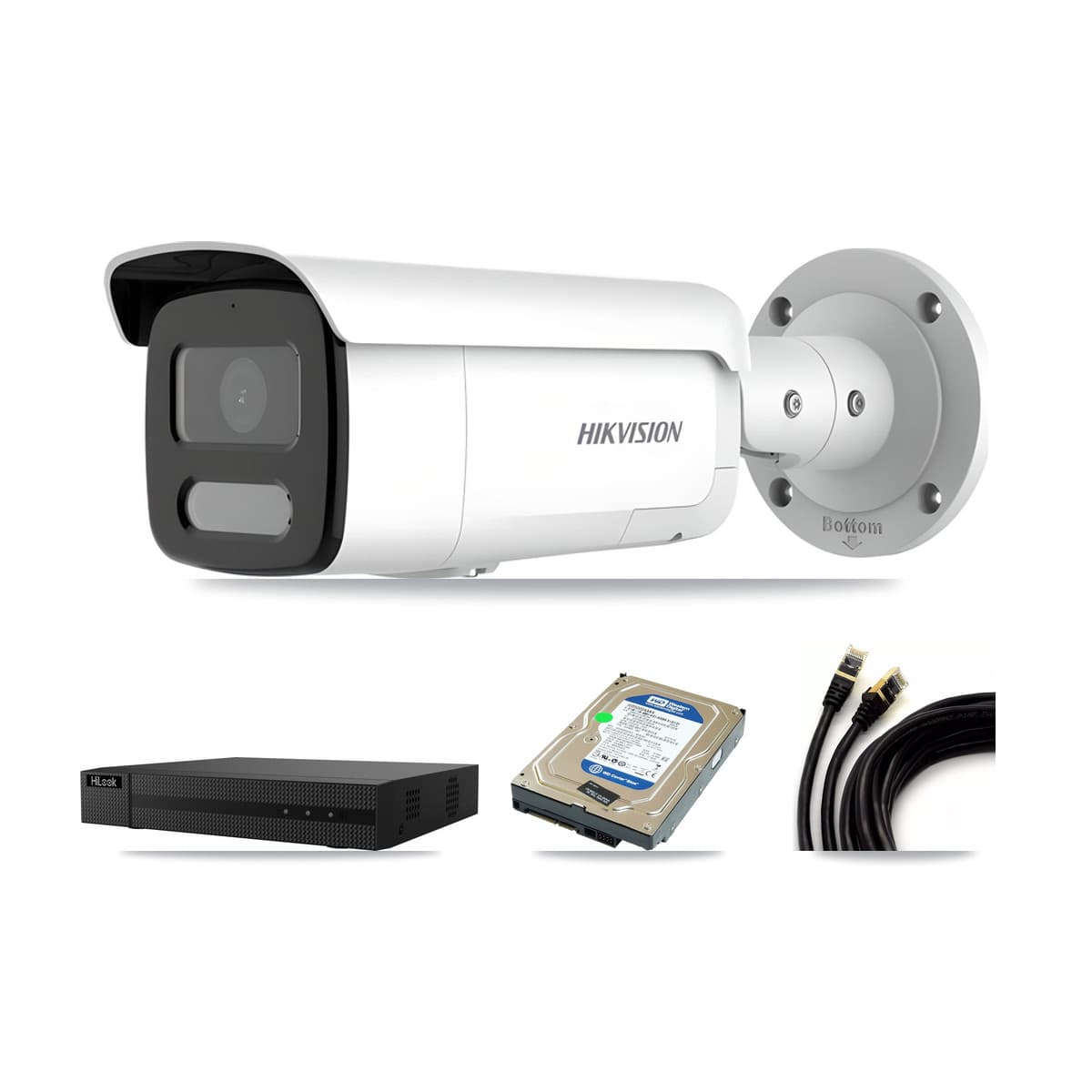 Hikvision & HiLook 8-Channel 4MP CCTV Kit — 1 Bullet Camera + 500GB Recording (NVR-108MH-D Recorder)