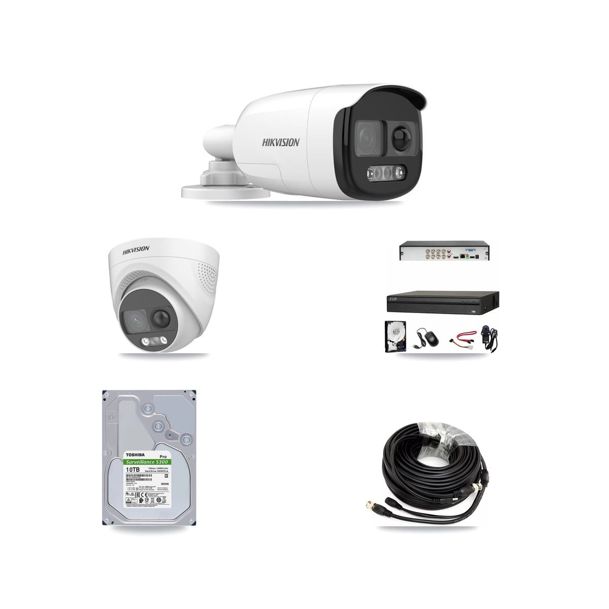 Hikvision & Dahua 8-Channel 5MP CCTV Kit — 4 Bullet + 4 Turret Cameras + 10TB Recording (XVR-3108AD Recorder) - Image 1