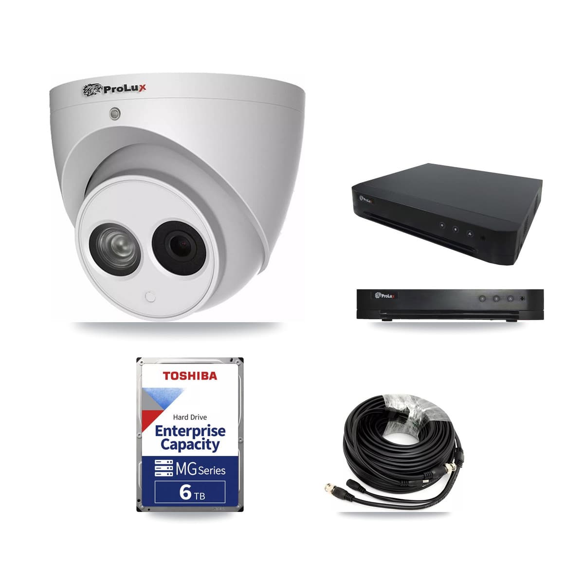 Prolux 16-Channel 4MP CCTV Kit — 5 Turret Cameras + 6TB Recording - Image 1