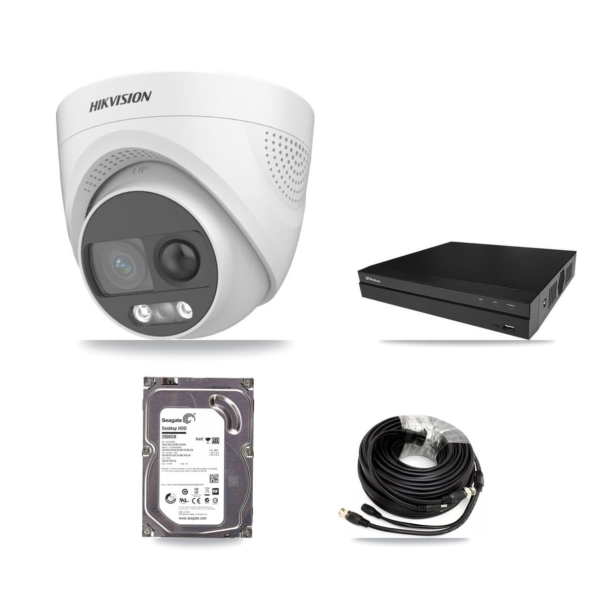 Hikvision & Prolux 8-Channel 5MP CCTV Kit — 1 DS-2CE72KF3T Turret Camera + 2TB Recording - Image 1