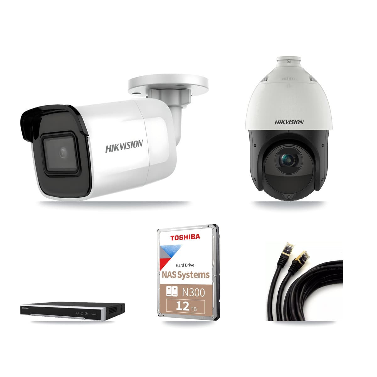 Hikvision 16-Channel 4MP – 4K CCTV Kit — 8 4K Bullet + 3 4MP PTZ Cameras + 2× 12TB Recording - Image 1