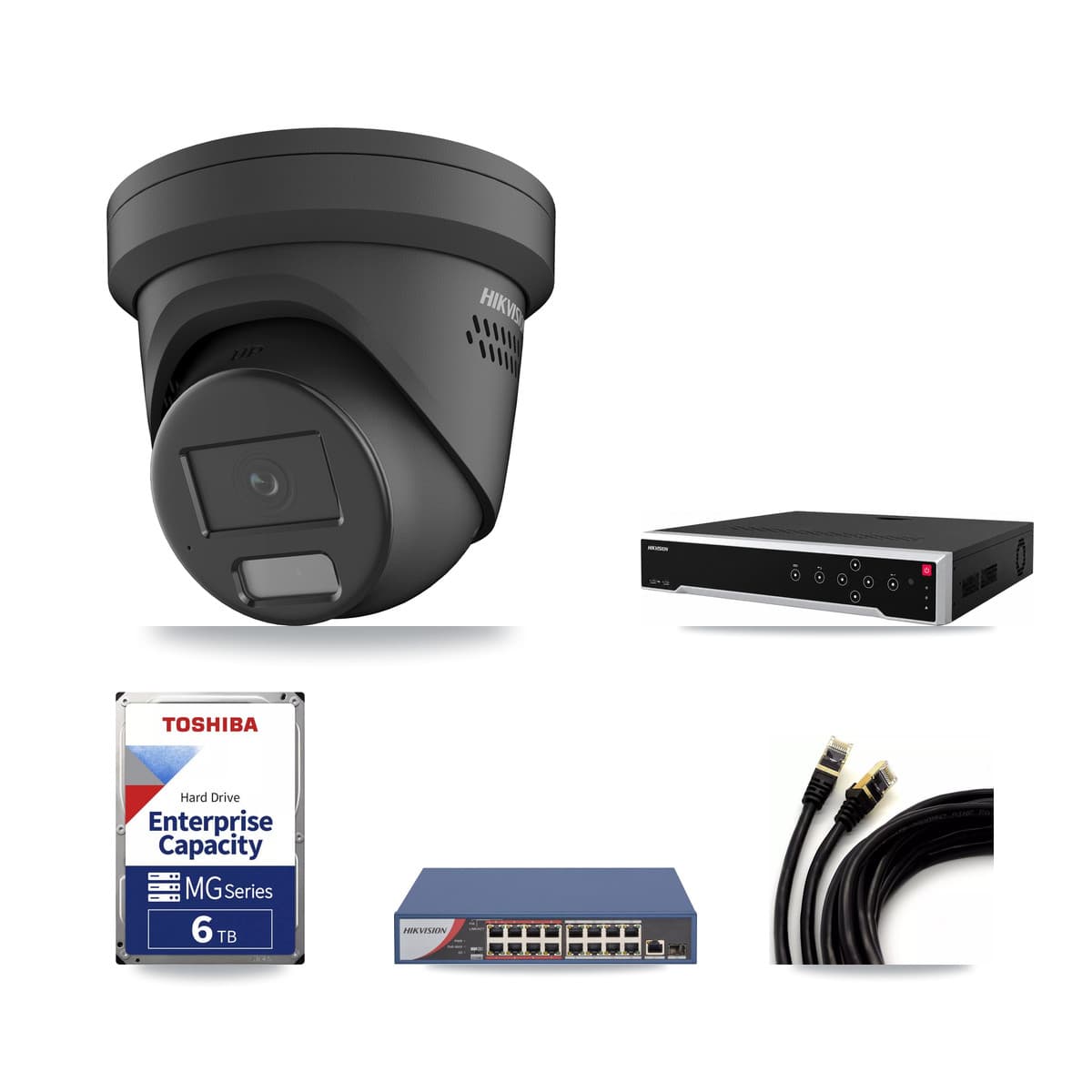 Hikvision 32-Channel 4MP CCTV Kit — 29 Turret Cameras + 3× 6TB Recording