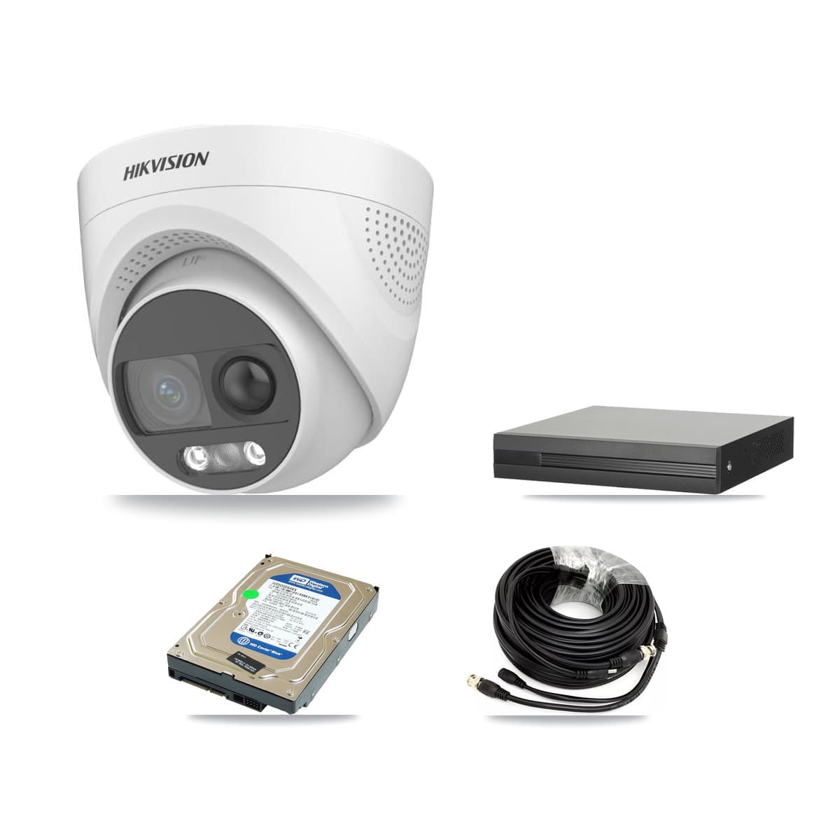 Hikvision 8-Channel 5MP CCTV Kit — 1 DS-2CE72KF3T Turret Camera + 500GB Recording (XVR-3108HS Recorder)