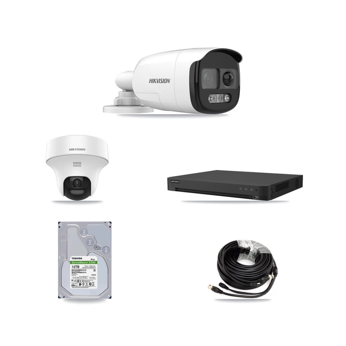 Hikvision 16-Channel 5MP CCTV Kit — 6 DS-2CE12KF3T Bullet + 2 DS-2CE70K0T Turret Cameras + 10TB Recording (IDS-7216HUHI Recorder) - Image 1