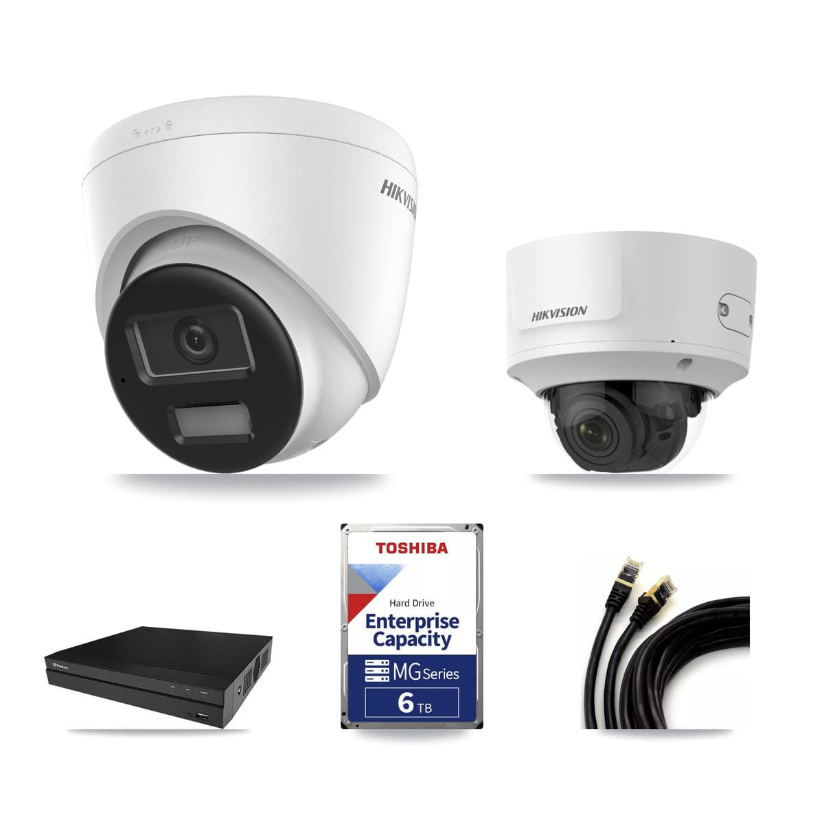 Hikvision & Prolux 8-Channel 2MP – 4K CCTV Kit — 2 4K Turret + 1 2MP Dome Cameras + 6TB Recording - Image 1