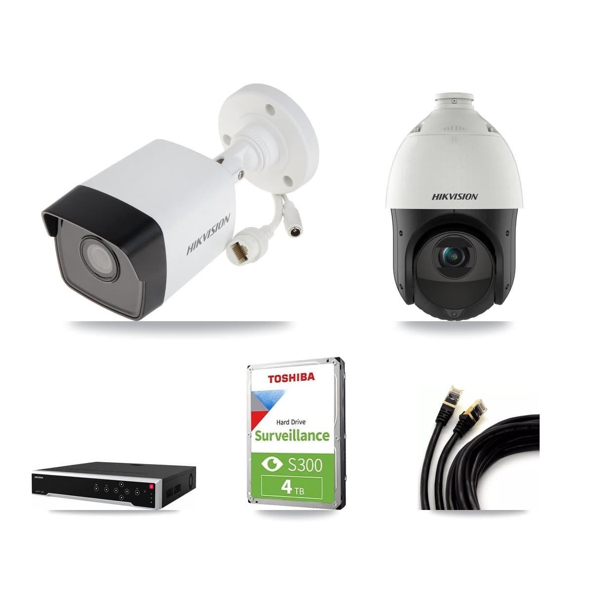 Hikvision 32-Channel 4MP – 5MP CCTV Kit — 1 5MP Bullet + 1 4MP PTZ Cameras + 4TB Recording - Image 1