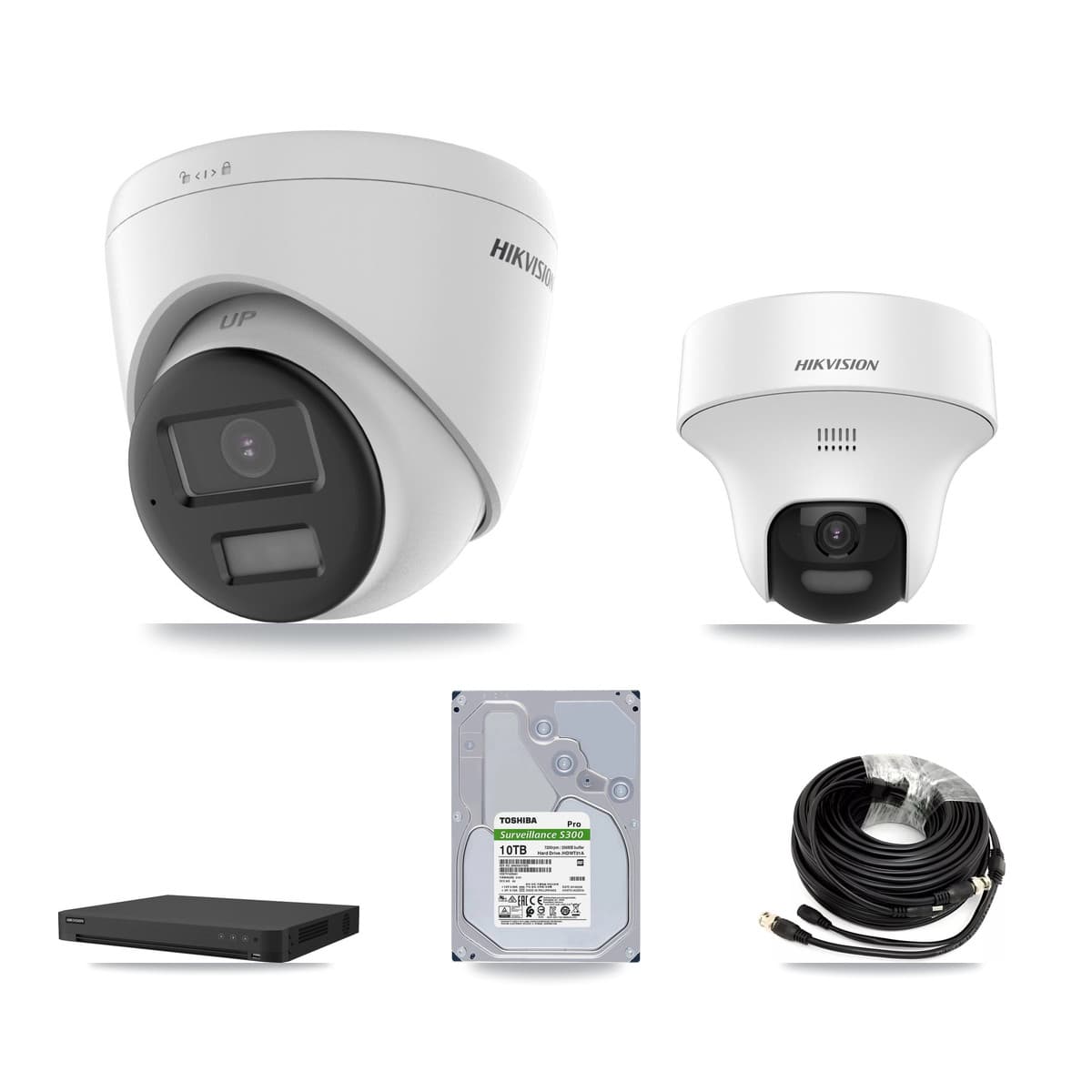 Hikvision 16-Channel 5MP – 4K CCTV Kit — 1 DS-2CE70K0T 5MP + 7 DS-2CE78U0T 4K Turret Cameras + 2× 10TB Recording