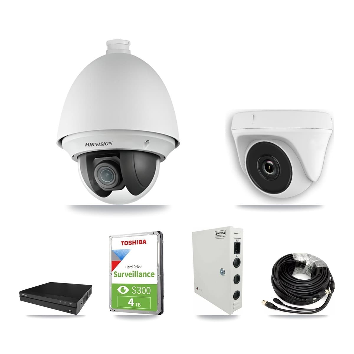 Hikvision & Prolux 8-Channel 2MP CCTV Kit — 2 PTZ + 1 Dome Cameras + 4TB Recording - Image 1