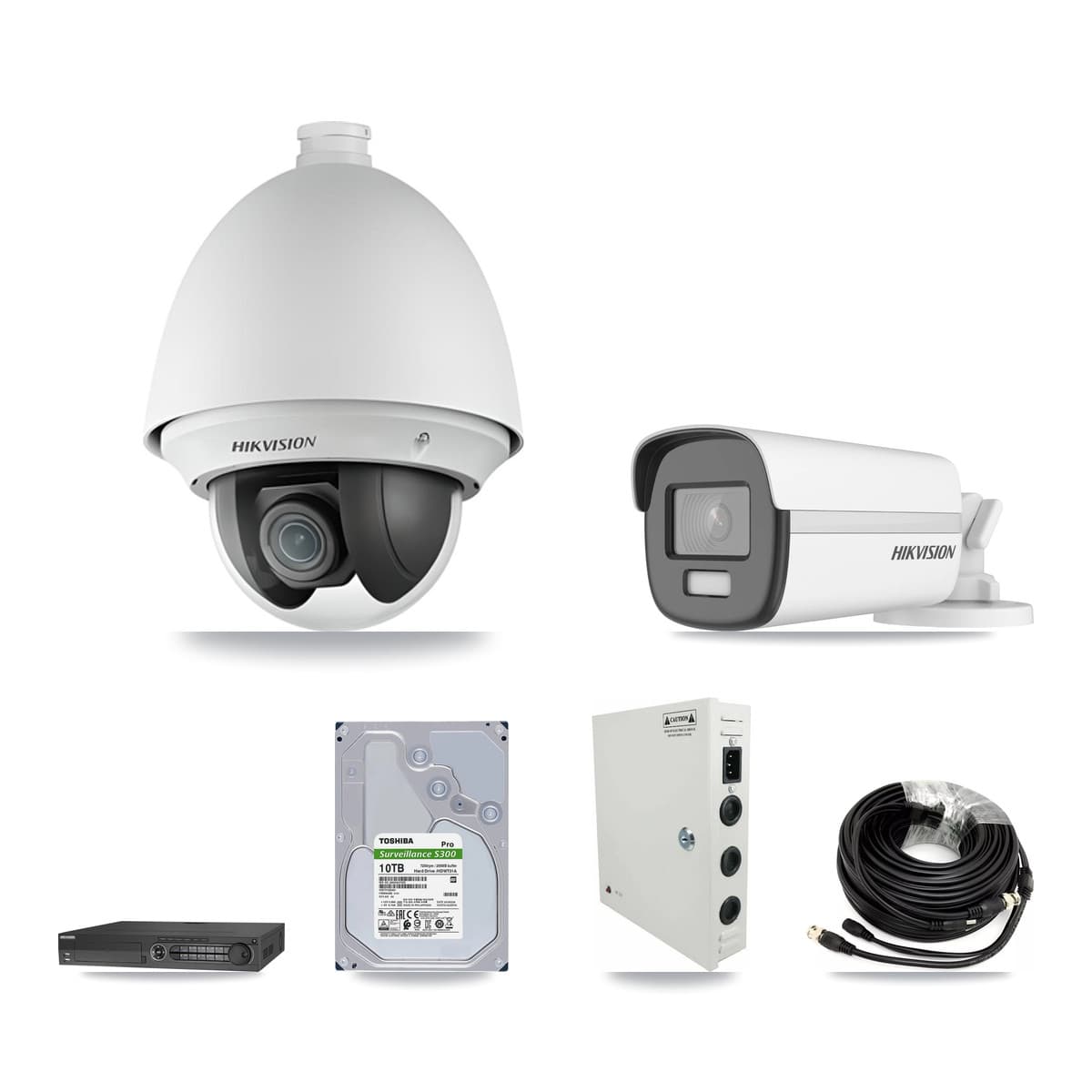 Hikvision 32-Channel 2MP – 4K CCTV Kit — 16 DS-2AE4225T 2MP PTZ + 7 DS-2CE12UF3T 4K Bullet Cameras + 3× 10TB Recording - Image 1