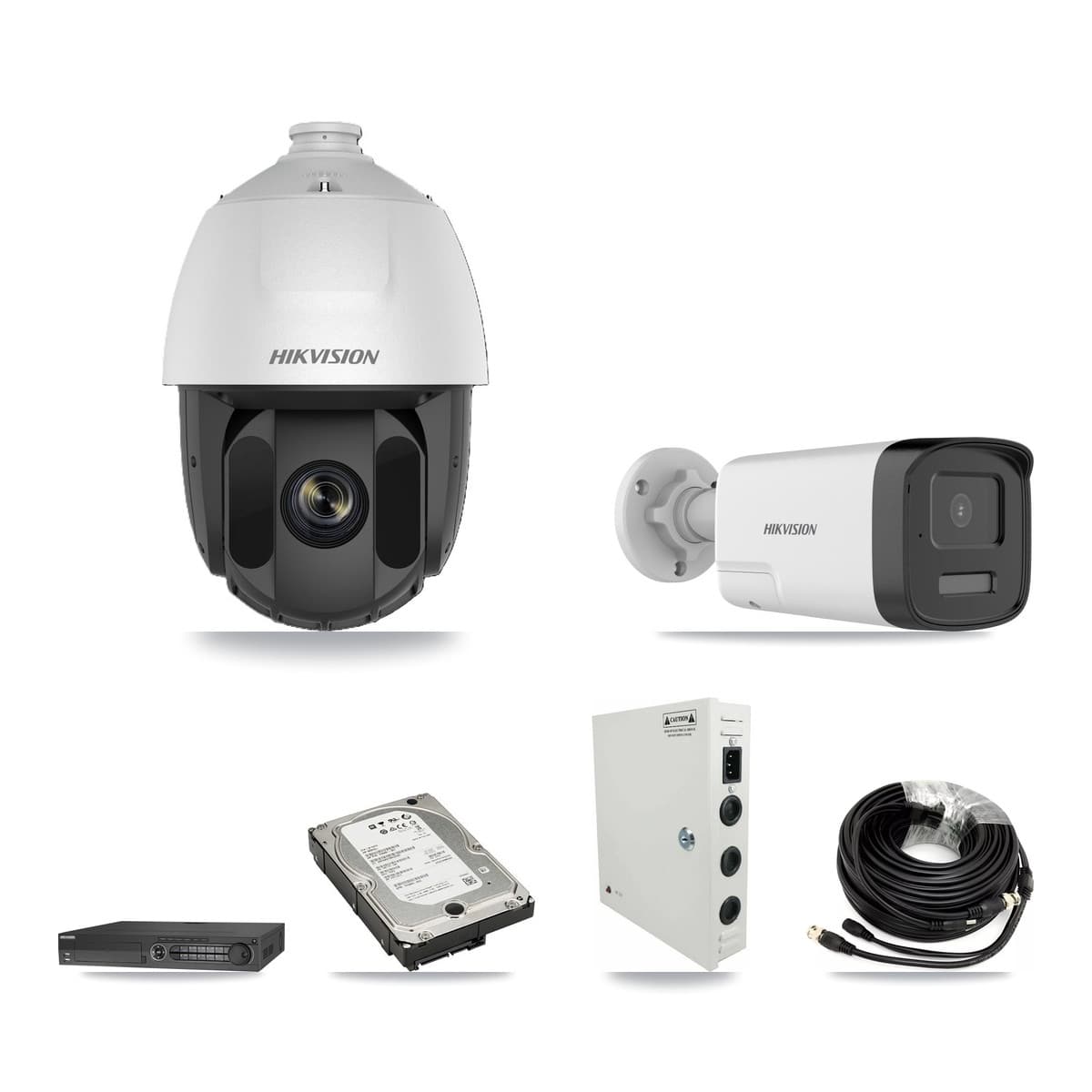 Hikvision 32-Channel 2MP – 5MP CCTV Kit — 21 DS-2AE5225TI 2MP PTZ + 1 DS-2CE17K0T 5MP Bullet Cameras + 3× 5TB Recording - Image 1