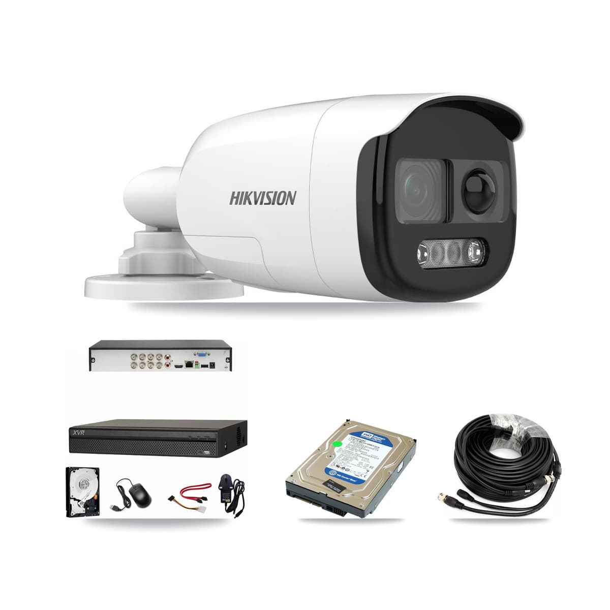 Hikvision & Dahua 8-Channel 5MP CCTV Kit — 1 DS-2CE12KF3T Bullet Camera + 500GB Recording