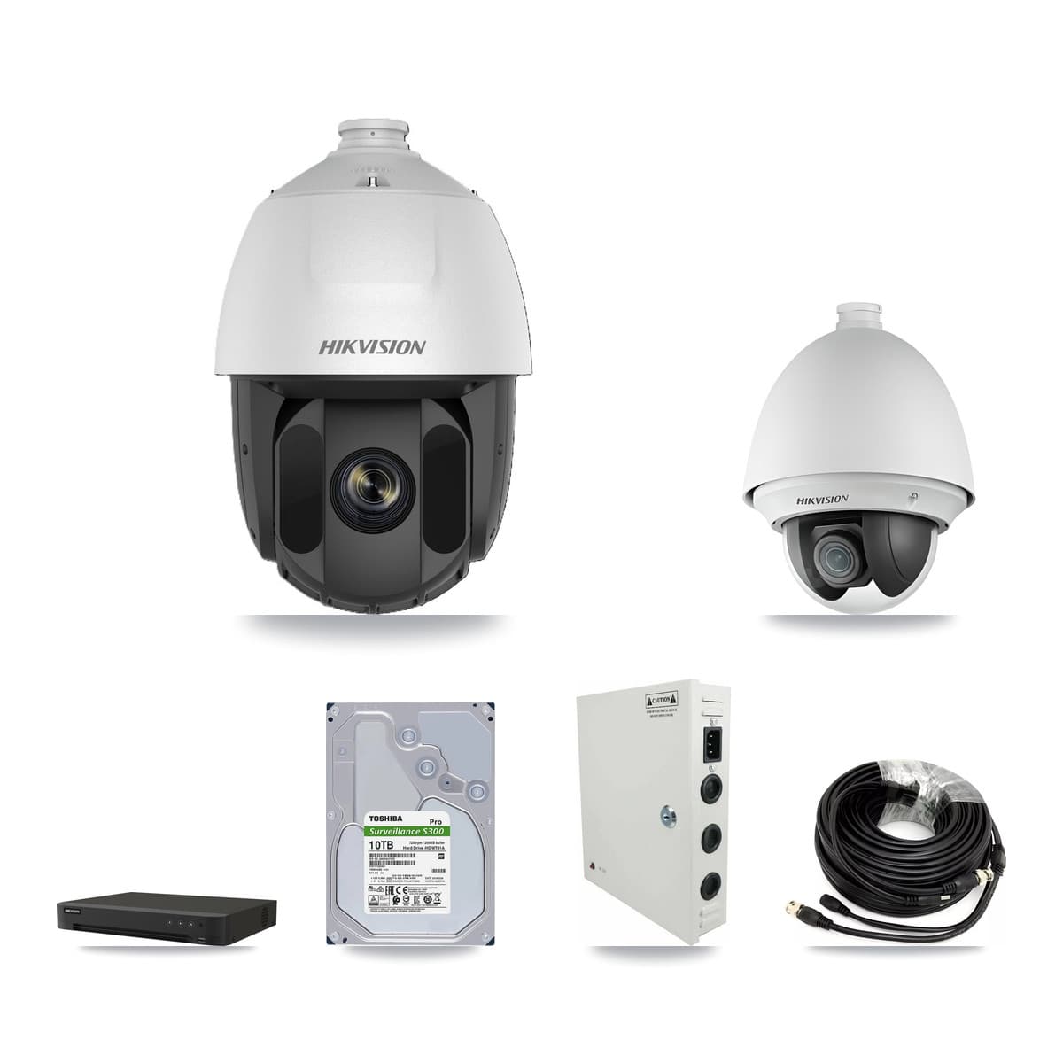 Hikvision 16-Channel 2MP CCTV Kit — 1 DS-2AE4225T + 14 DS-2AE5225TI PTZ Cameras + 10TB Recording (IDS-7216HQHI Recorder) - Image 1