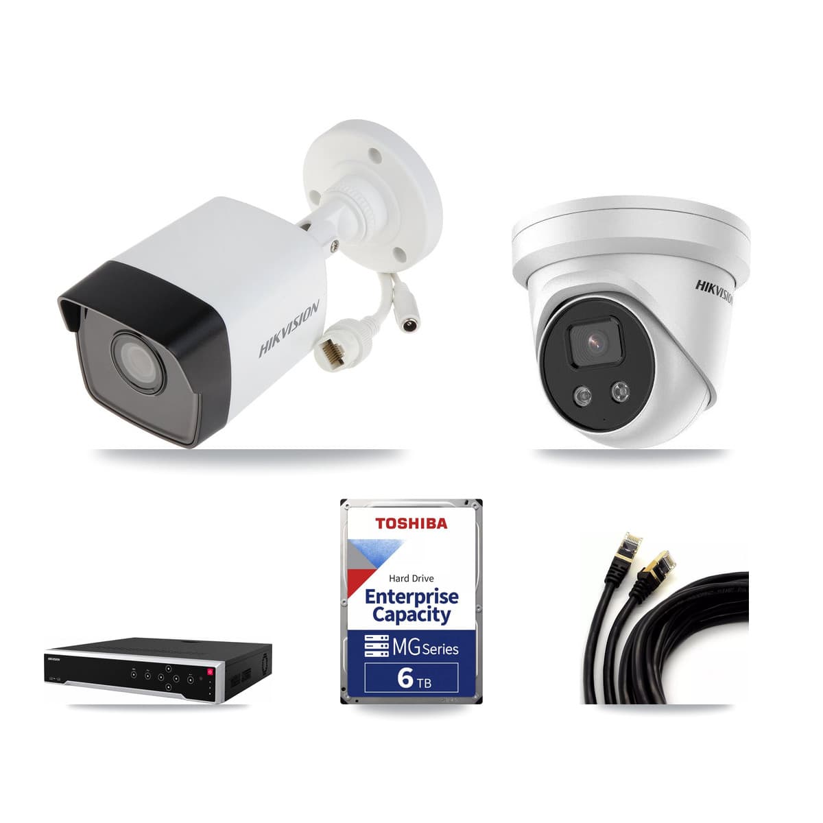 Hikvision 32-Channel 5MP CCTV Kit — 9 Bullet + 4 Turret Cameras + 3× 6TB Recording