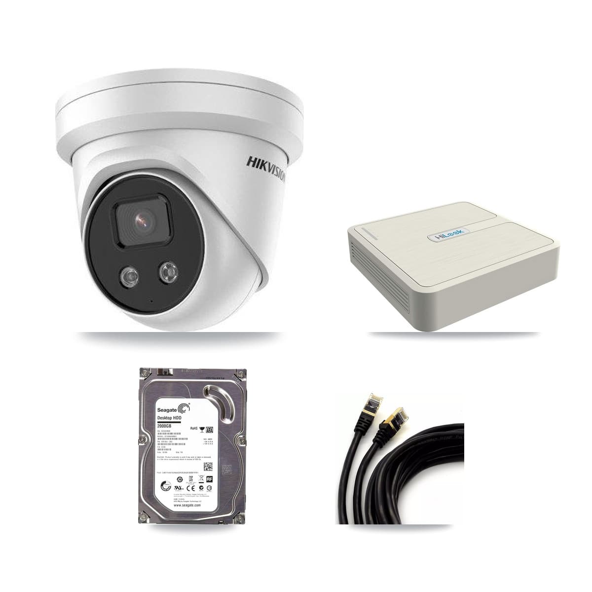 Hikvision & HiLook 8-Channel 5MP CCTV Kit — 1 Turret Camera + 2TB Recording (NVR-108H-D Recorder)