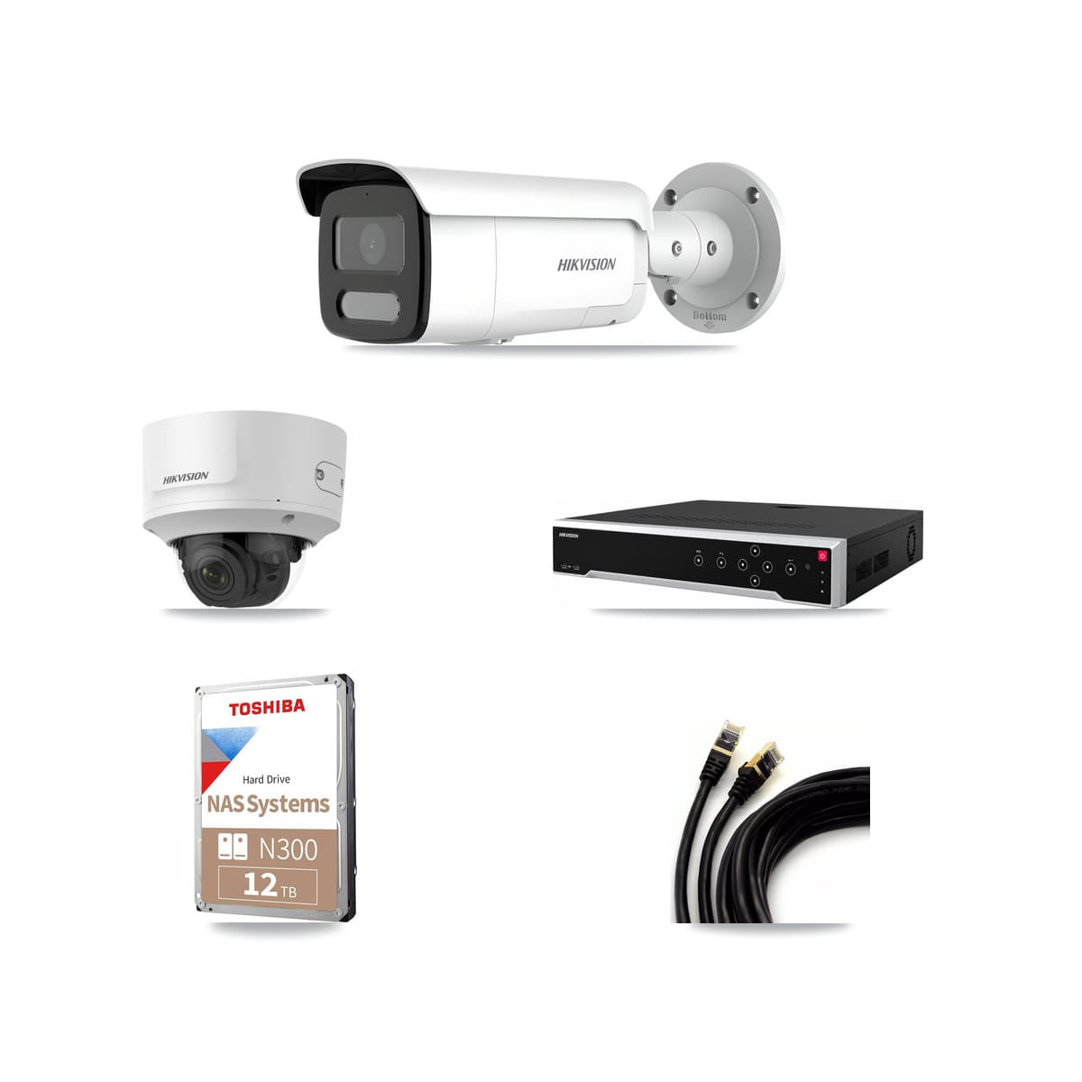 Hikvision 32-Channel 2MP – 4MP CCTV Kit — 1 2MP Dome + 8 4MP Bullet Cameras + 12TB Recording - Image 1