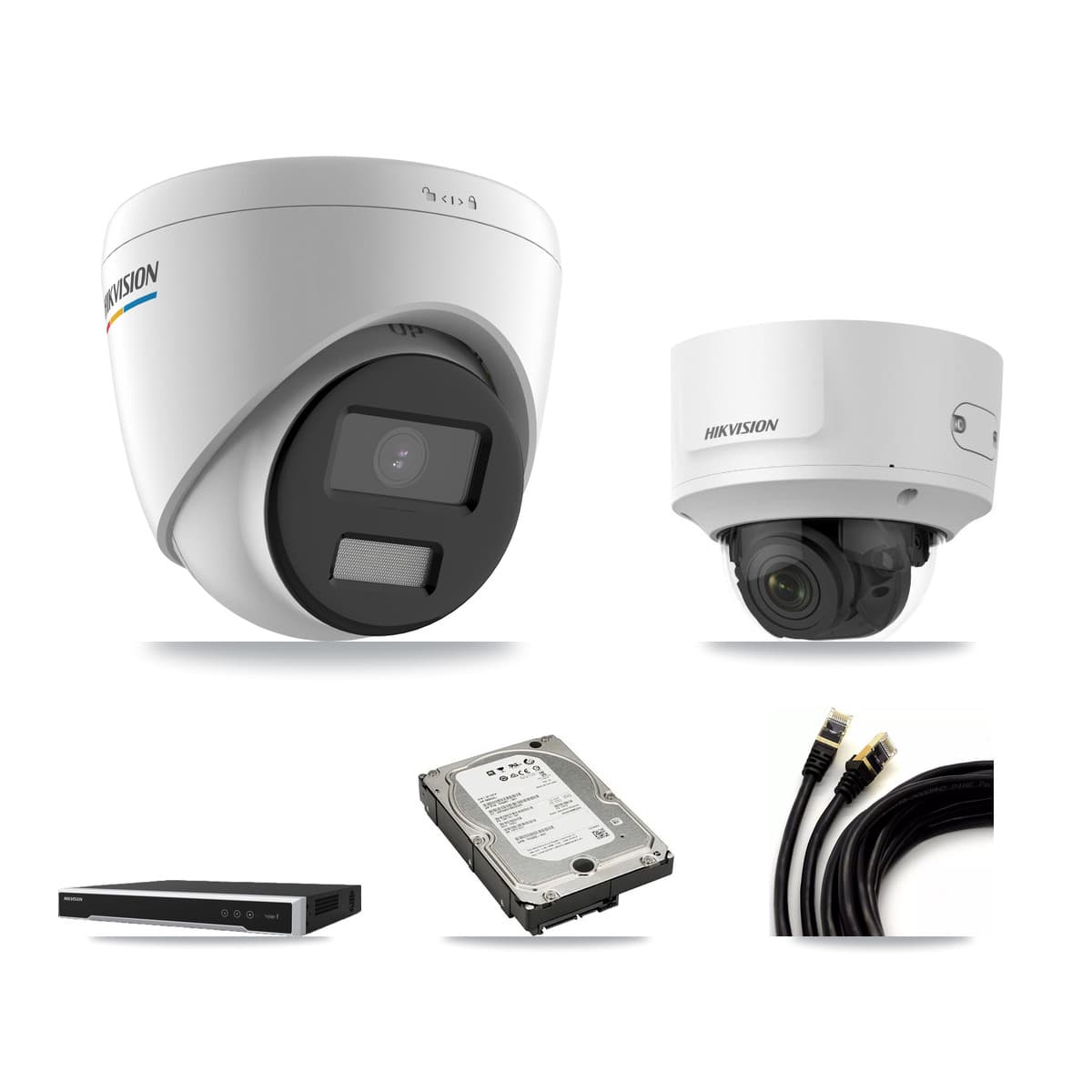 Hikvision 8-Channel 2MP CCTV Kit — 7 Turret + 1 Dome Cameras + 5TB Recording