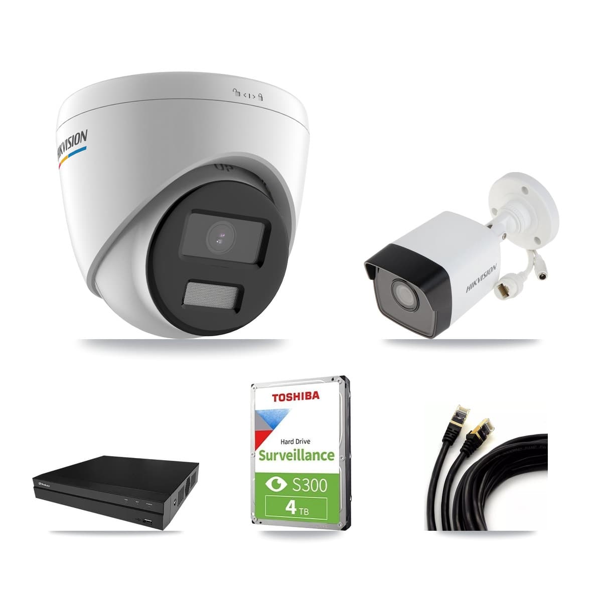 Hikvision & Prolux 8-Channel 2MP – 5MP CCTV Kit — 1 5MP Bullet + 4 2MP Turret Cameras + 4TB Recording - Image 1