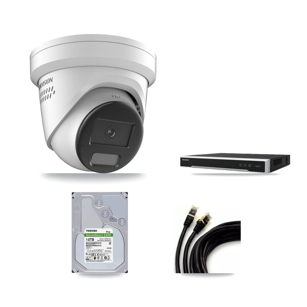 Hikvision 8-Channel 4K CCTV Kit — 4 DS-2CD2387G2H Turret Cameras + 10TB Recording - Image 1