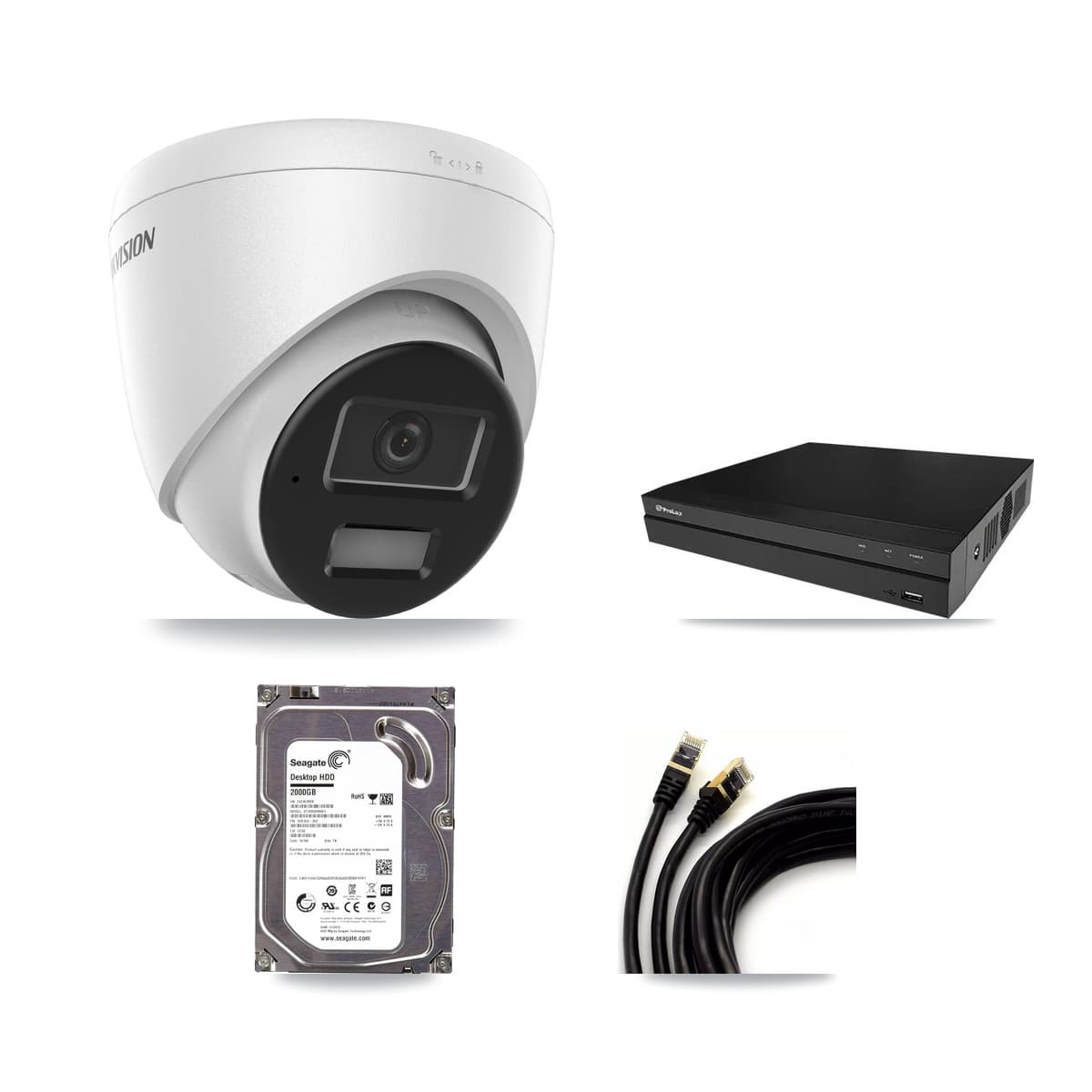 Hikvision & Prolux 8-Channel 4MP CCTV Kit — 1 DS-2CD1343G2 Turret Camera + 2TB Recording