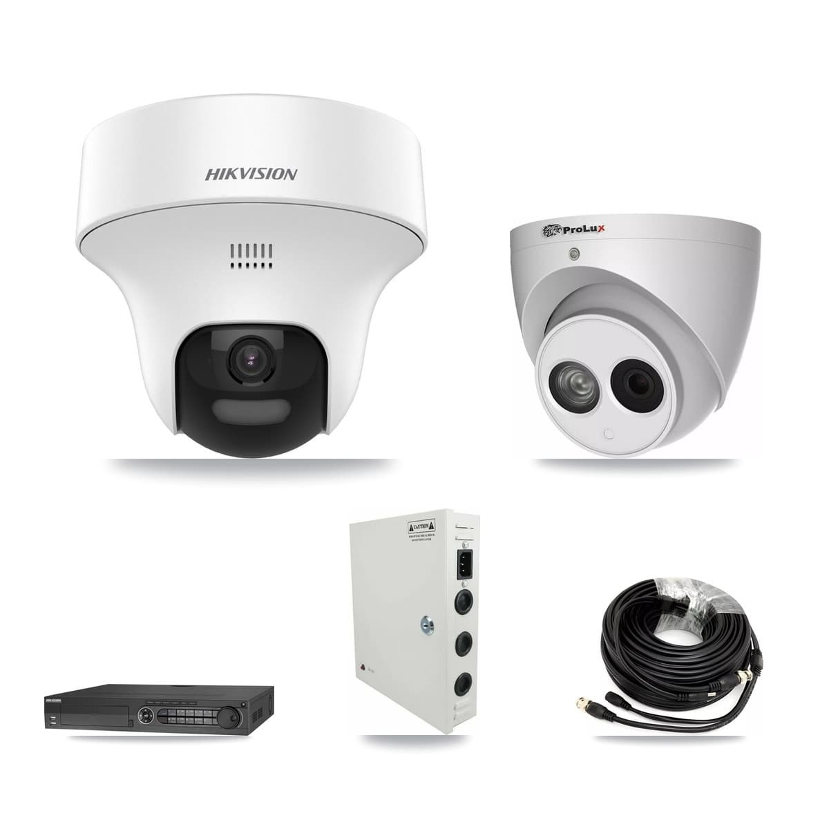 Hikvision & Prolux 32-Channel 4MP – 5MP CCTV Kit — 23 DS-2CE70K0T 5MP + 1 PXC-612C4W-A 4MP Turret Cameras + 4× 8TB Recording (DS-7332HQHI Recorder)
