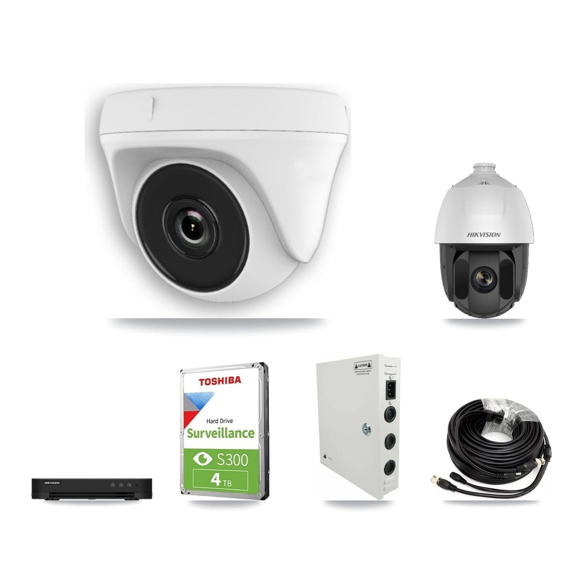 Hikvision 8-Channel 2MP CCTV Kit — 1 PTZ + 7 Dome Cameras + 4TB Recording