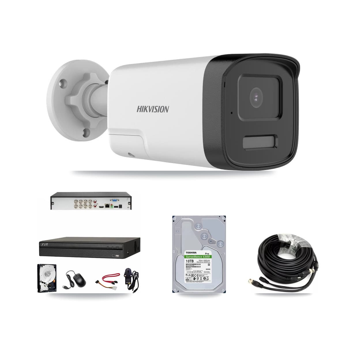 Hikvision & Dahua 8-Channel 5MP CCTV Kit — 8 DS-2CE17K0T Bullet Cameras + 10TB Recording (XVR-3108AD Recorder) - Image 1
