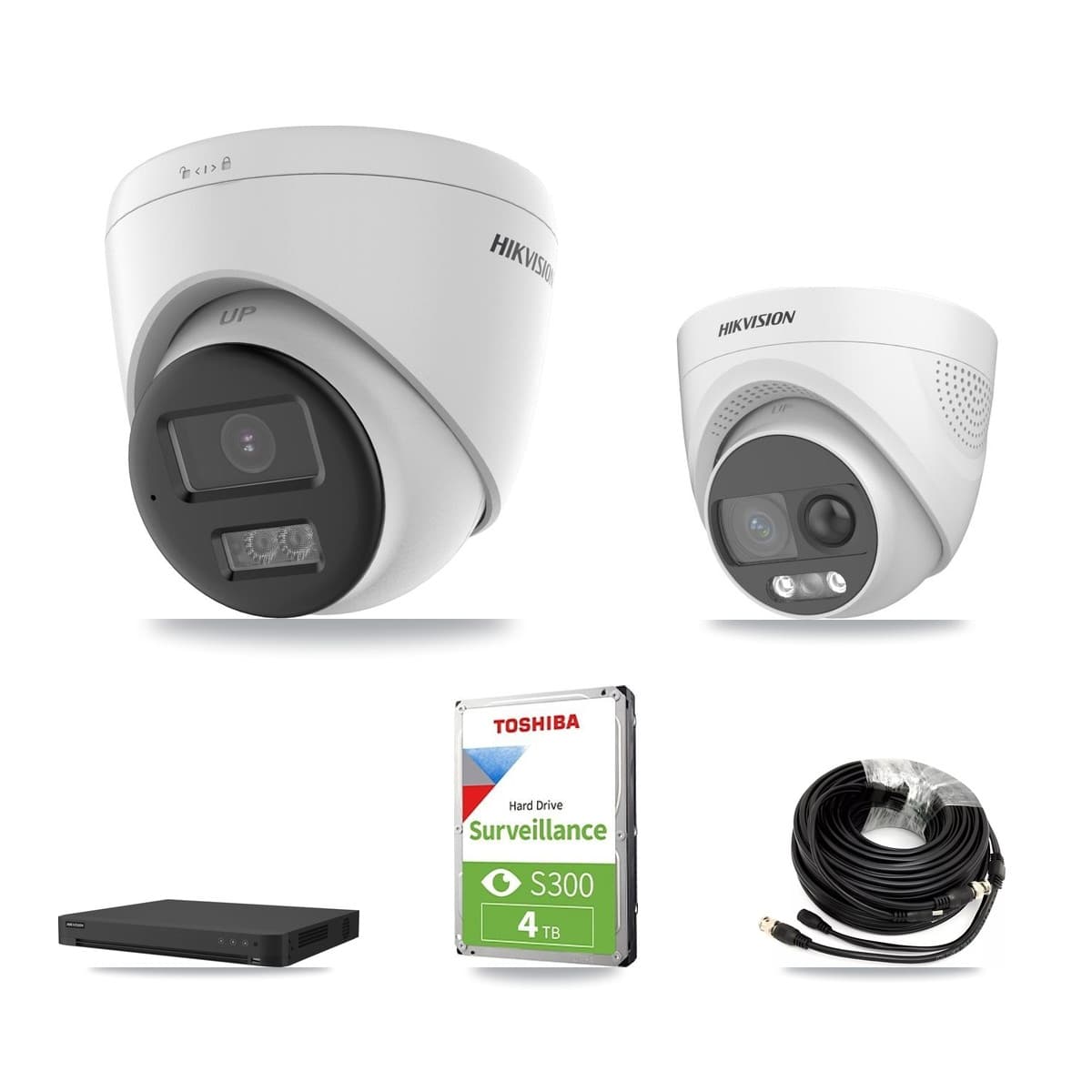 Hikvision 32-Channel 5MP CCTV Kit — 1 DS-2CE72KF3T + 2 DS-2CE78K0T Turret Cameras + 4TB Recording (IDS-7232HQHI Recorder) - Image 1