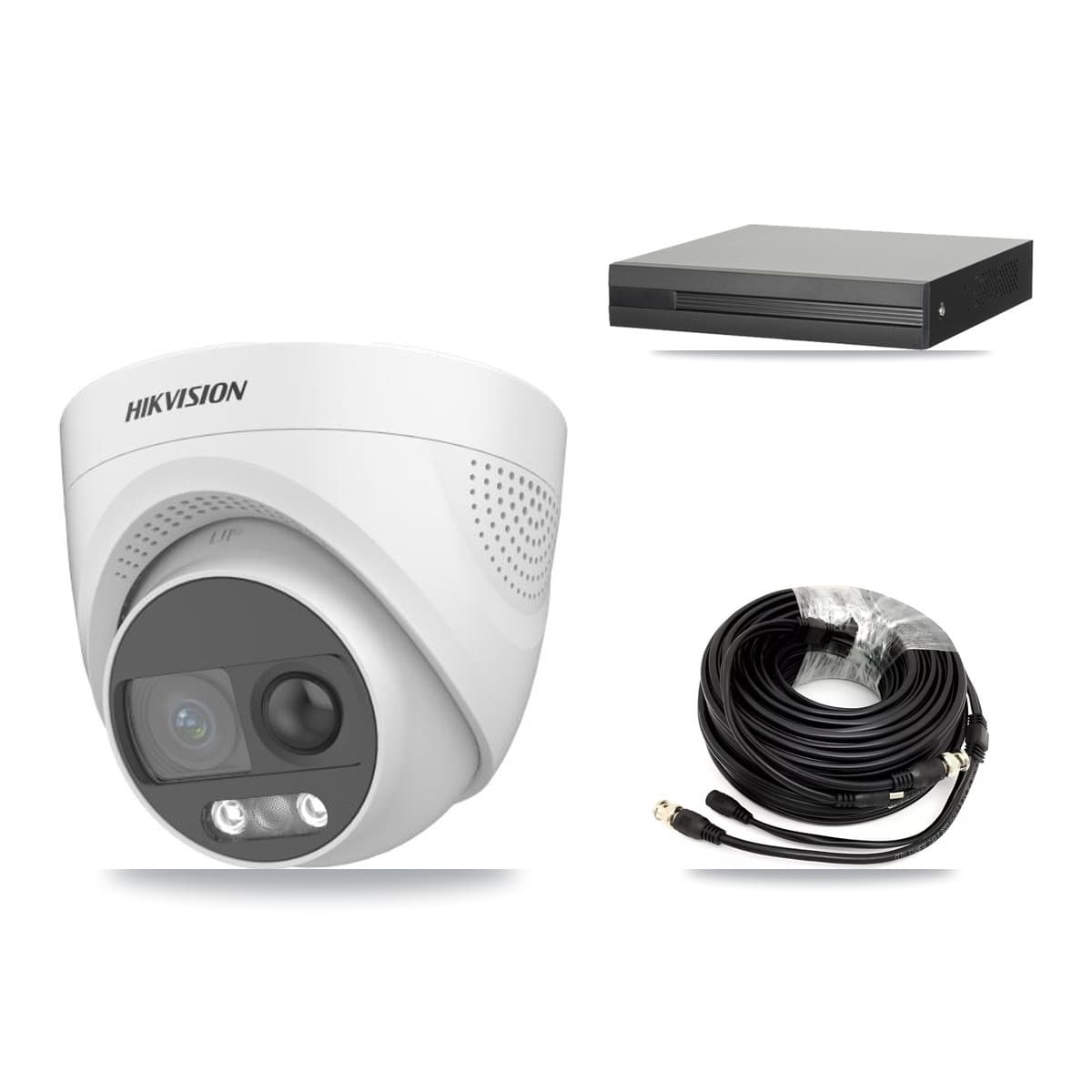 Hikvision 8-Channel 5MP CCTV Kit — 2 DS-2CE72KF3T Turret Cameras + 3TB Recording (XVR-3108HS Recorder) - Image 1
