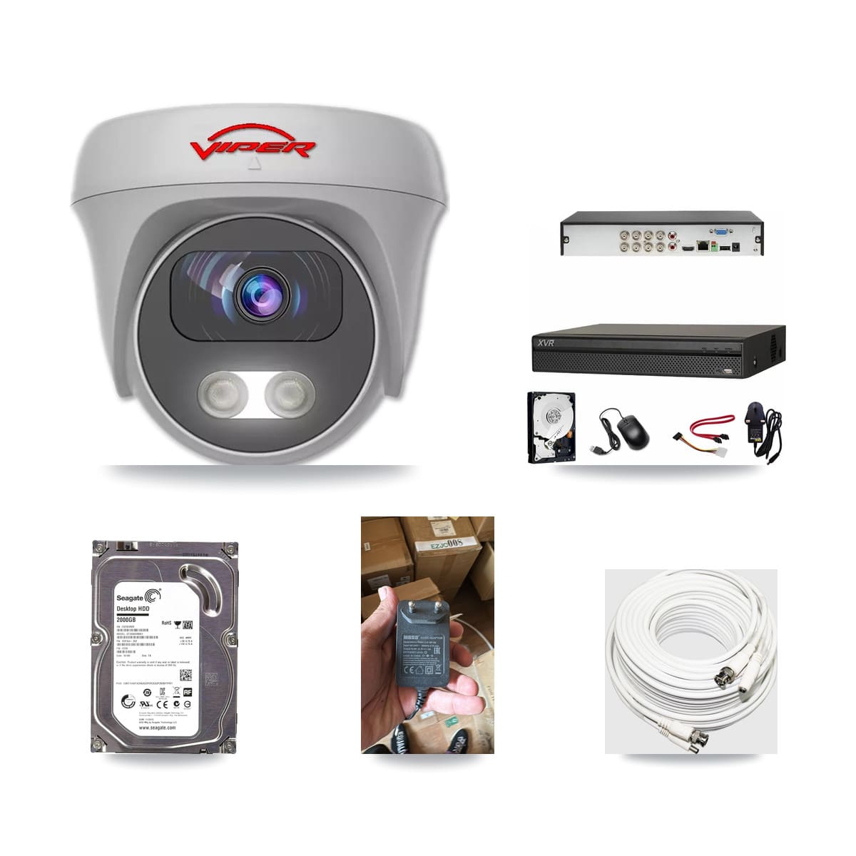 Dahua 8-channel CCTV kit: 1 camera (1× 5MP Camera), 2TB hard drive