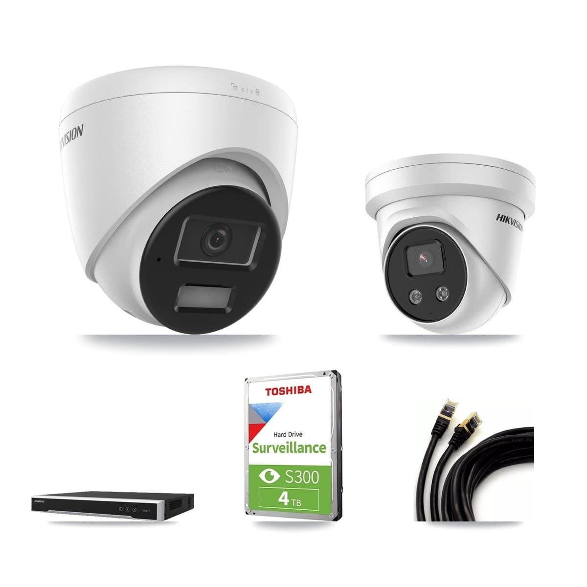Hikvision 8-Channel 4MP – 5MP CCTV Kit — 1 4MP + 1 5MP Turret Cameras + 4TB Recording - Image 1