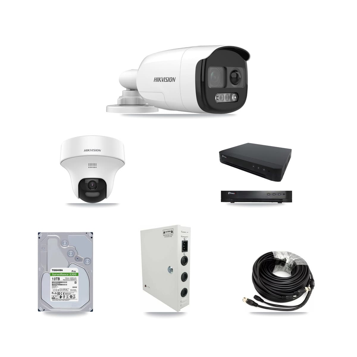 Hikvision & Prolux 16-Channel 5MP CCTV Kit — 8 Bullet + 8 Turret Cameras + 10TB Recording