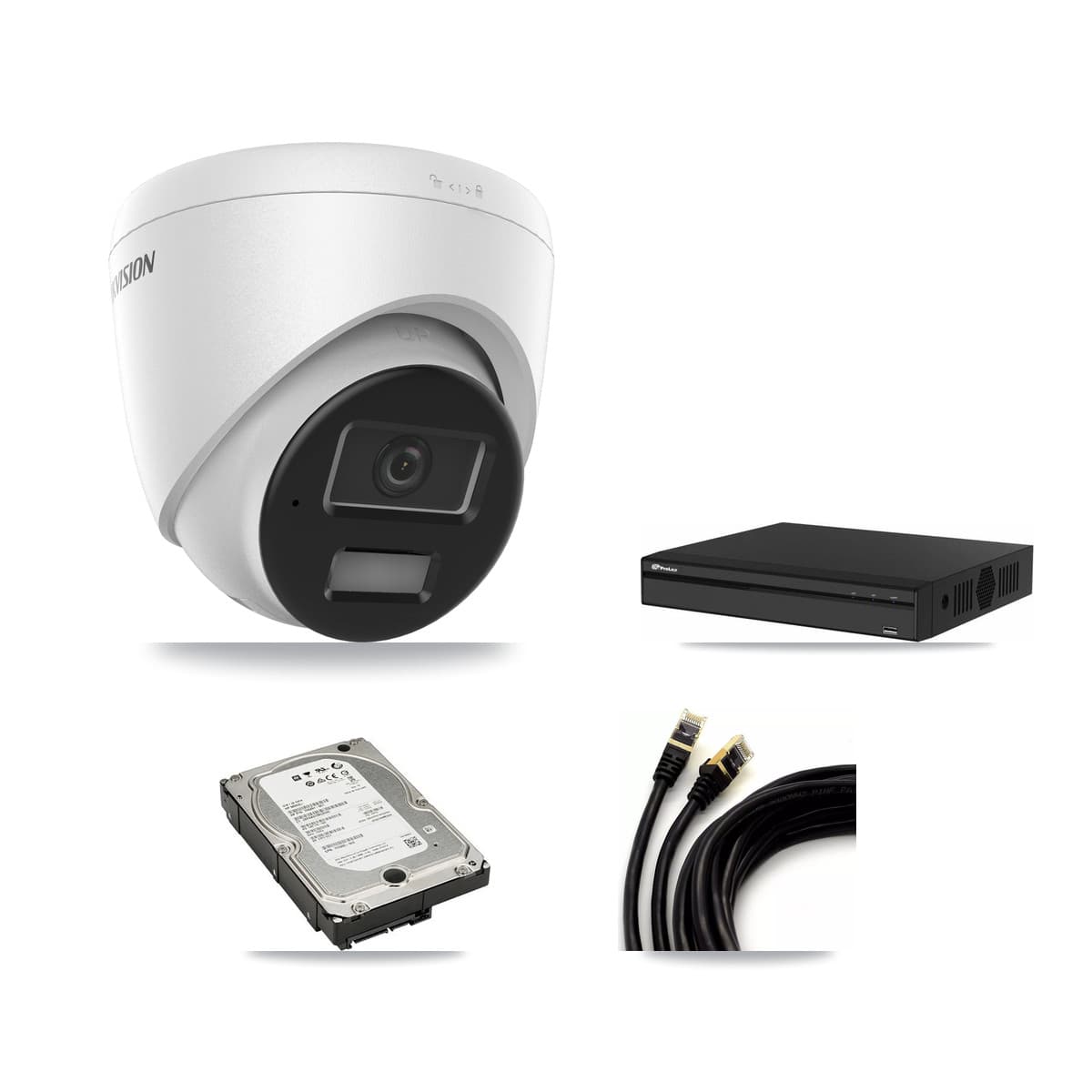 Hikvision & Prolux 4-Channel 4MP CCTV Kit — 4 DS-2CD1343G2 Turret Cameras + 5TB Recording