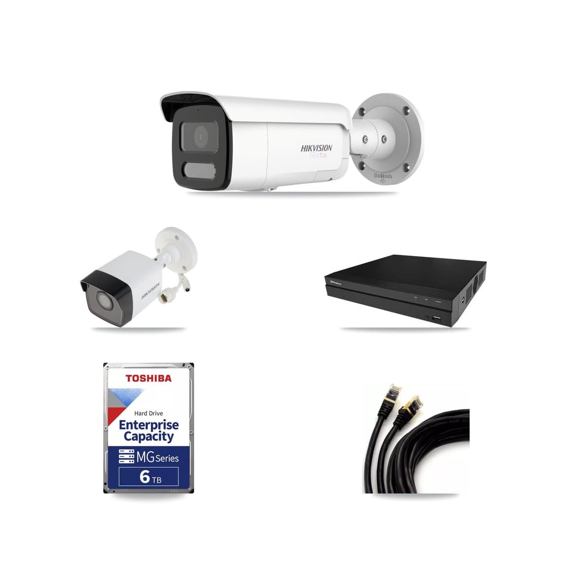 Hikvision & Prolux 8-Channel 5MP – 4K CCTV Kit — 1 5MP + 2 4K Bullet Cameras + 6TB Recording - Image 1