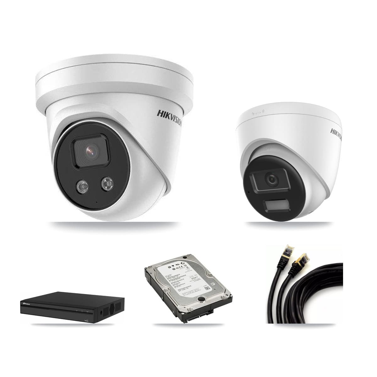 Hikvision & Prolux 4-Channel 5MP – 4K CCTV Kit — 1 4K + 2 5MP Turret Cameras + 5TB Recording