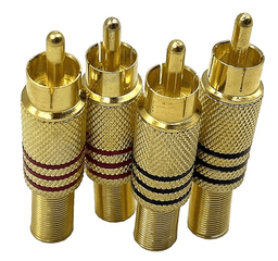 Gold-Plated RCA Male Plug Connector for CCTV Audio Coax Cable