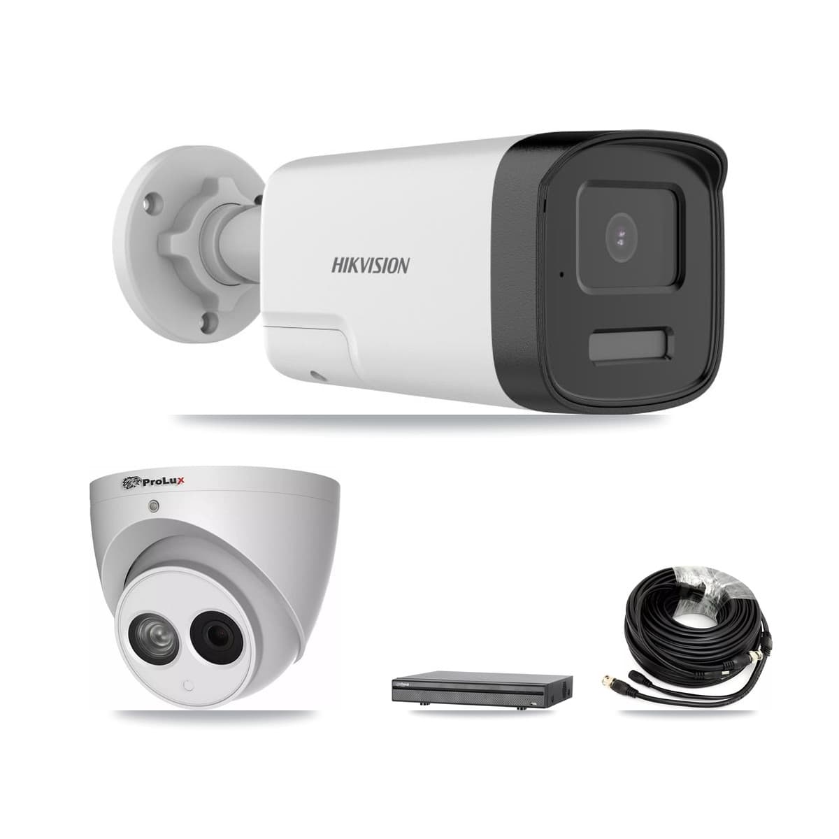 8-Channel 4MP – 5MP CCTV Kit — 5 DS-2CE17K0T 5MP Bullet + 1 PXC-612C4W-A 4MP Turret Cameras + 8TB Recording (DH-XVR5108H Recorder) - Image 1