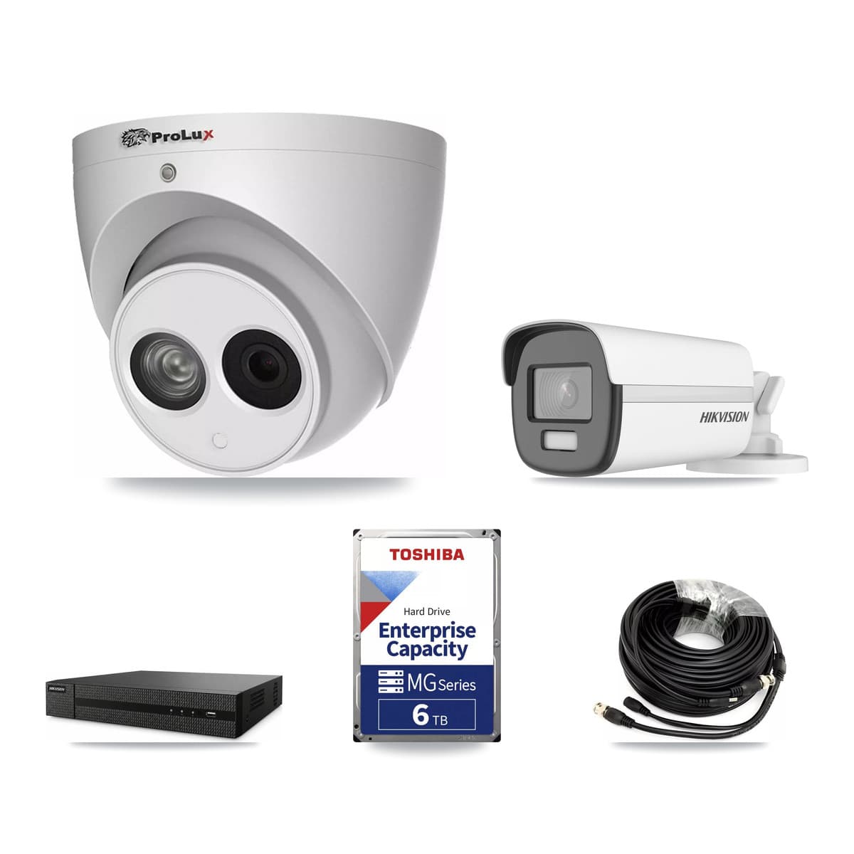 Hikvision & Prolux 8-Channel 4MP – 4K CCTV Kit — 1 4K Bullet + 6 4MP Turret Cameras + 6TB Recording - Image 1
