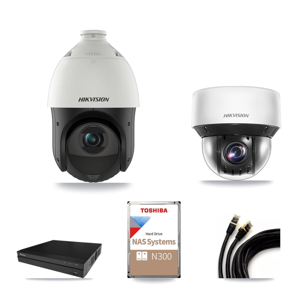 Hikvision & Prolux 16-Channel 4MP CCTV Kit — 10 DS-2DE4425IW + 4 DS-2DE4A425IW PTZ Cameras + 18TB Recording - Image 1