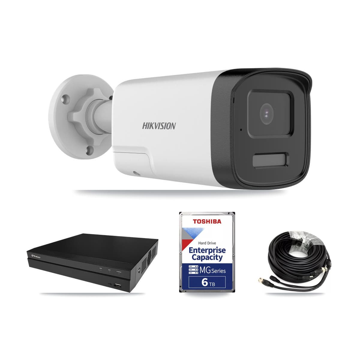 Hikvision & Prolux 8-Channel 5MP CCTV Kit — 2 DS-2CE17K0T Bullet Cameras + 6TB Recording - Image 1