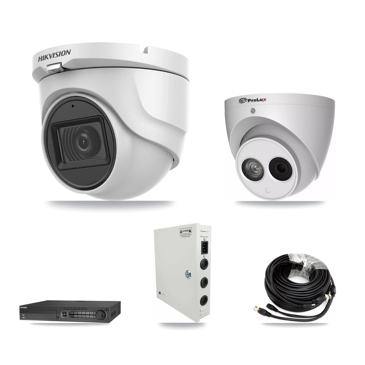 Hikvision & Prolux 32-Channel 4MP – 5MP CCTV Kit — 23 DS-2CE76H0T 5MP + 1 PXC-612C4W-A 4MP Turret Cameras + 4× 8TB Recording
