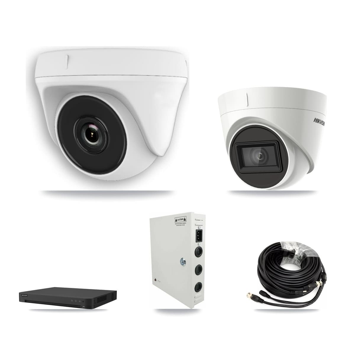 Hikvision 16-Channel 2MP – 4K CCTV Kit — 1 DS-2CE78U1T 4K Turret + 9 White HDT-2MP-N20W 2MP Dome Cameras + 8TB Recording - Image 1