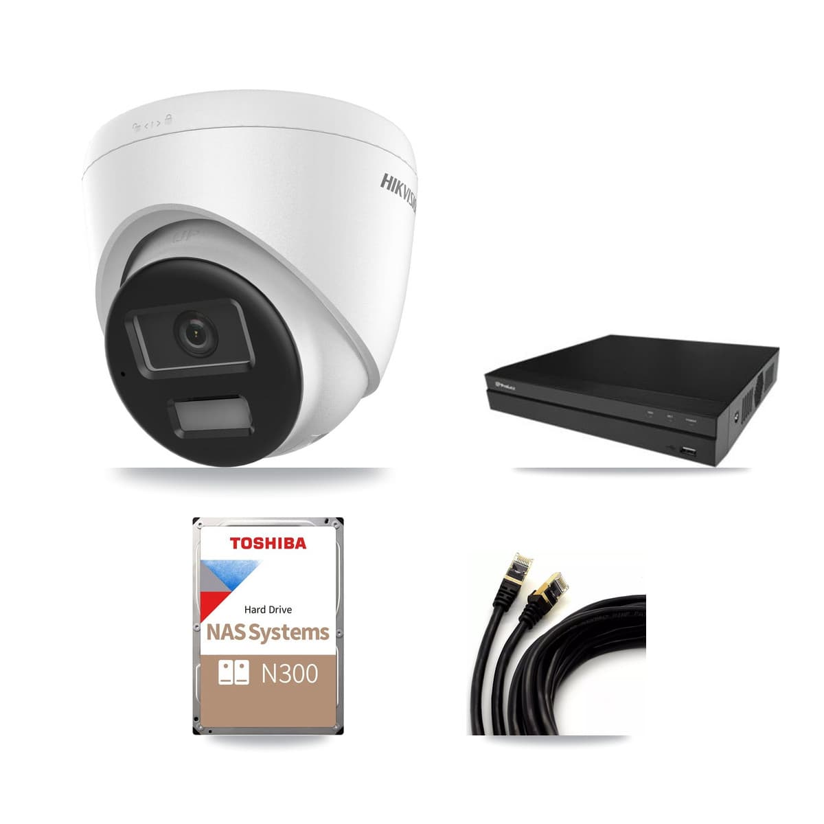 Hikvision & Prolux 16-Channel 4K CCTV Kit — 16 DS-2CD1383G2-LIUF/SL Turret Cameras + 18TB Recording (PXN-5216-16P-4KS2E Recorder)