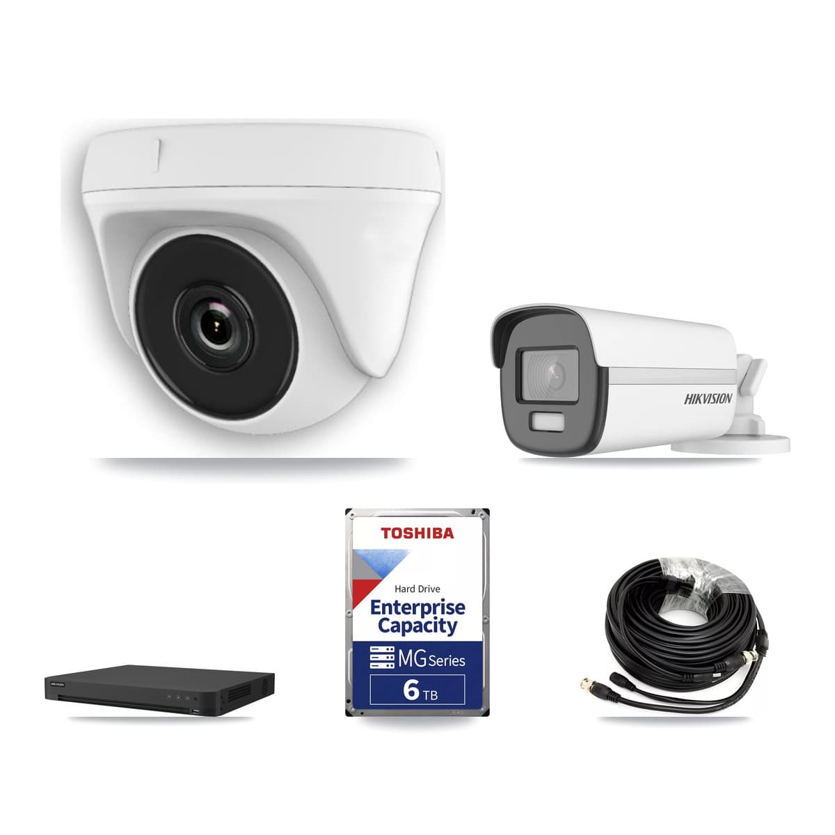 Hikvision 16-Channel 2MP – 4K CCTV Kit — 1 4K Bullet + 5 2MP Dome Cameras + 6TB Recording - Image 1