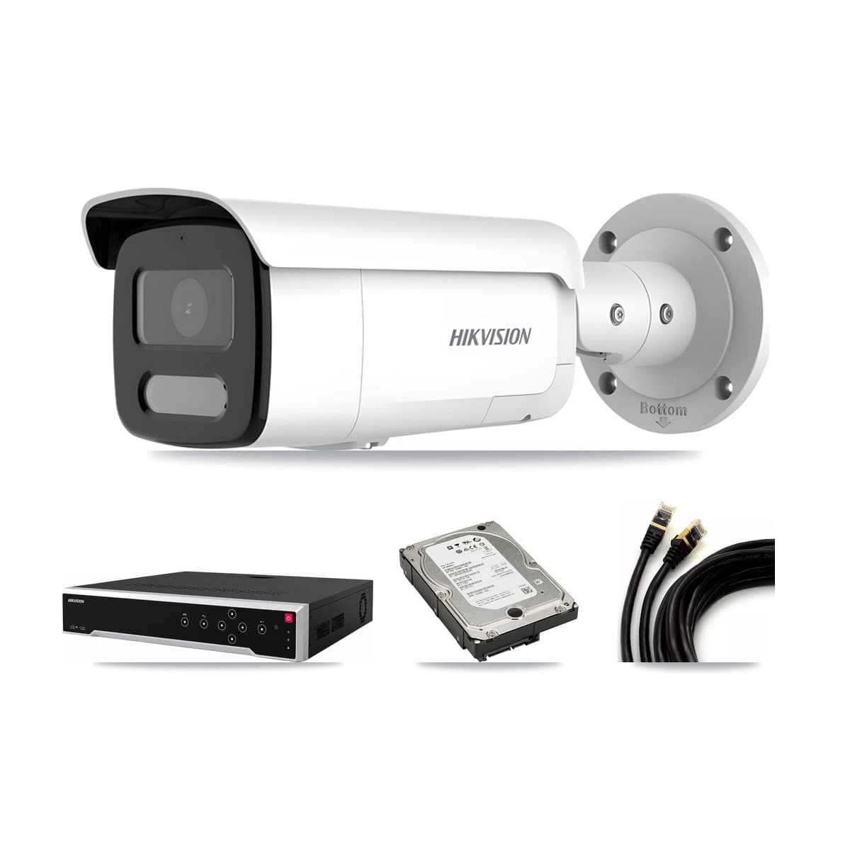 Hikvision 32-Channel 4MP – 4K CCTV Kit — 2 4MP + 1 4K Bullet Cameras + 5TB Recording
