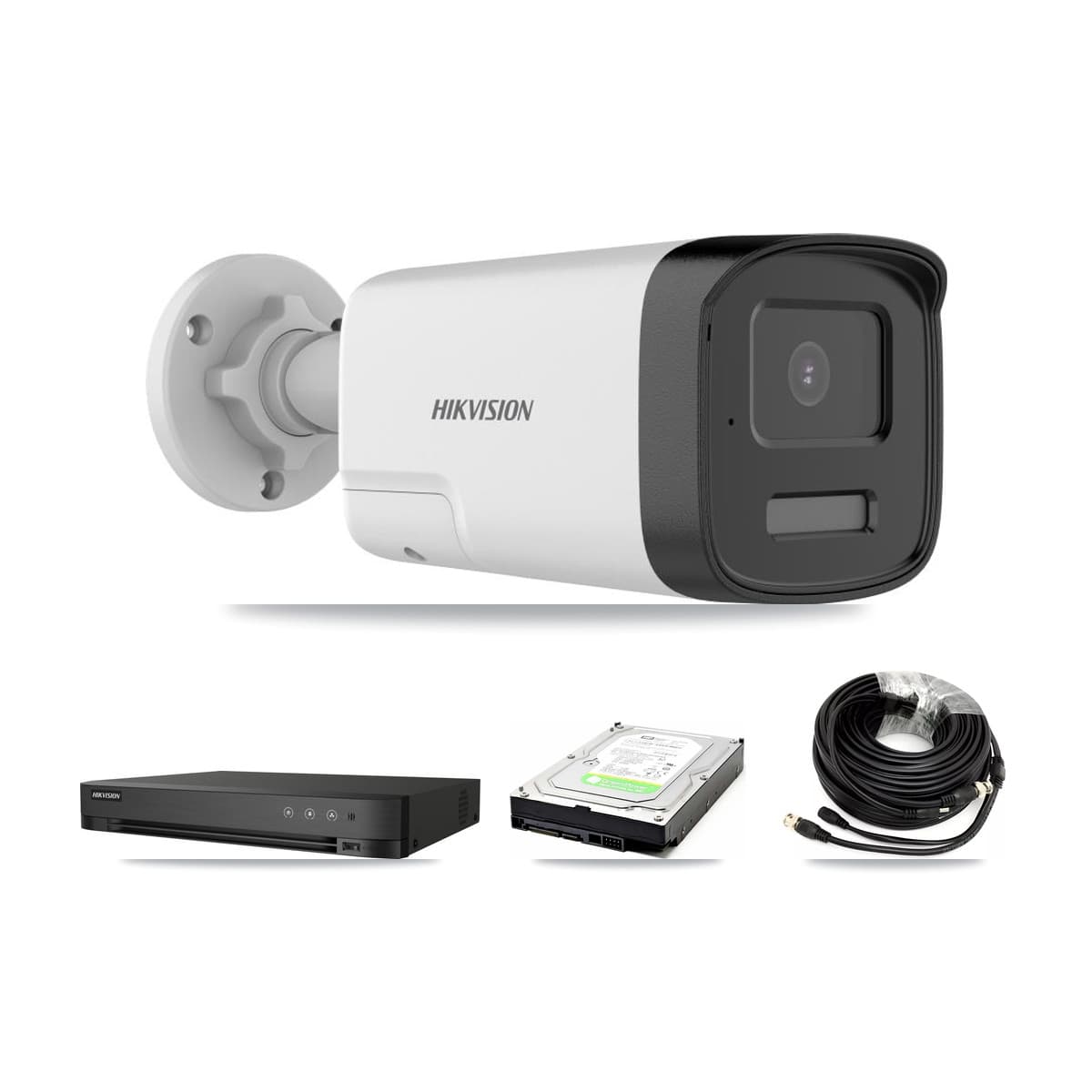 Hikvision 4-Channel 5MP CCTV Kit — 1 DS-2CE17K0T Bullet Camera + 1TB Recording (IDS-7204HQHI Recorder)
