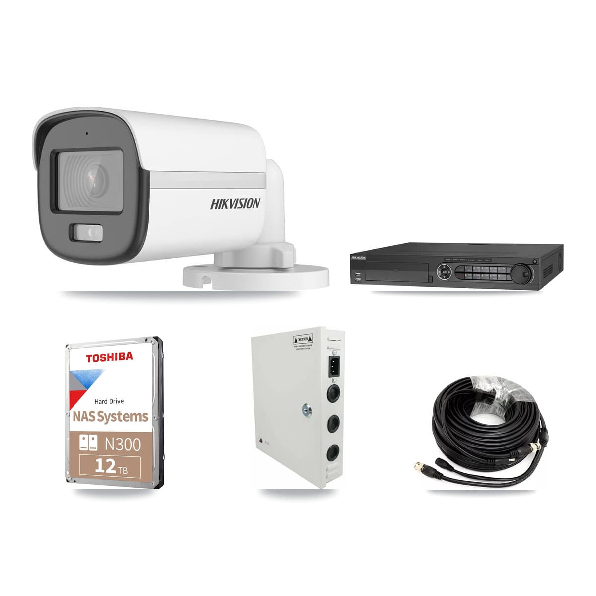 Hikvision 32-Channel 5MP CCTV Kit — 9 DS-2CE12KF0T Bullet Cameras + 12TB Recording (IDS-7332HUHI Recorder) - Image 1